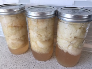 three jars of baking apples